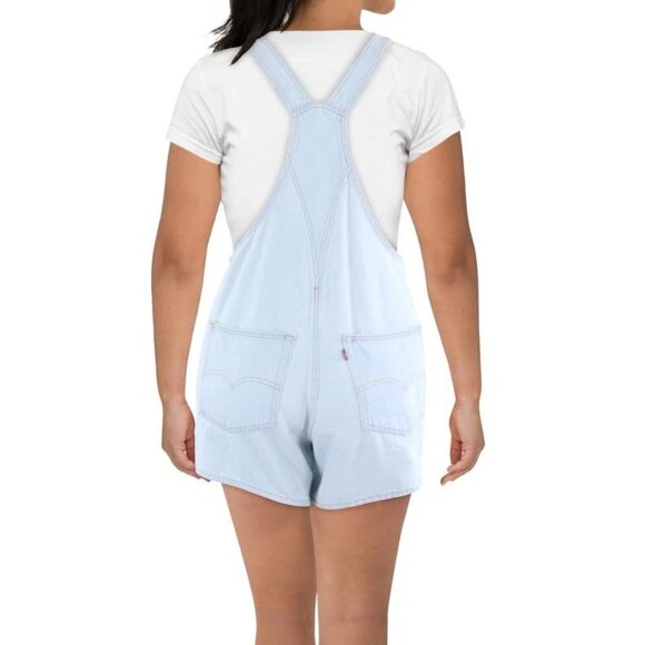 Levi Strauss & Co. Womens Blue Crop Denim Overall Jeans Plus 16W - Picture 2 of 2